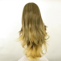 Perruque Mi-longue Châtain Cuivré Mêché Blond Clair VIRGINIE - Synthétique, Taille Moyenne