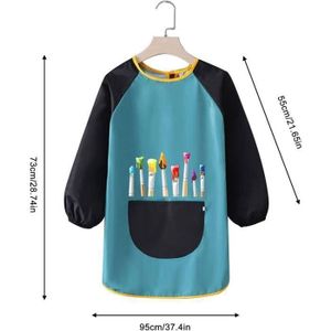 Lot De 4 Blouses Peinture Enfant Manches Longues – Tablier Imperméable Avec 3 Poches, Pour Activités Artistiques, Cuisine Ou Jardinage, Adapté Aux 3-7 Ans