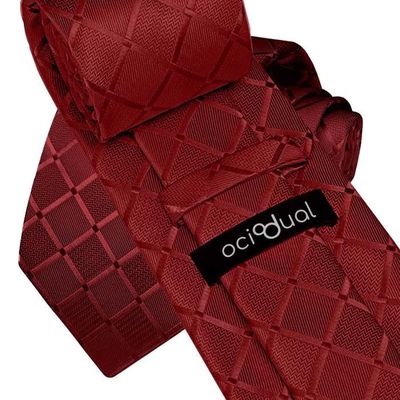 Cravate Homme élégante à Carreaux - Ensemble Avec Pochette - Pour Mariage, événement, Cadeau