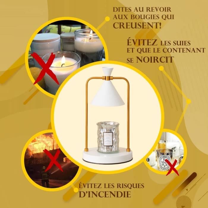 Brûleur De Cire Fondue Moderne Simple Cire Fondre Bougie Chauffe-Lampe  Lampes De Table For Chambre Chevet Aromathérapie Lamp[H6035] - Cdiscount  Maison