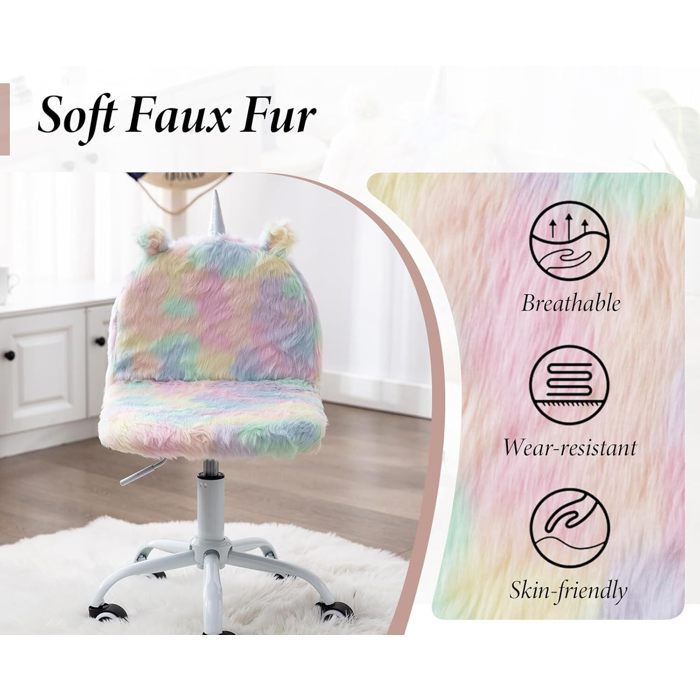 Chaise pivotante et ergonomique pour enfants - réglable en hauteur - Gris et rose FAN 103