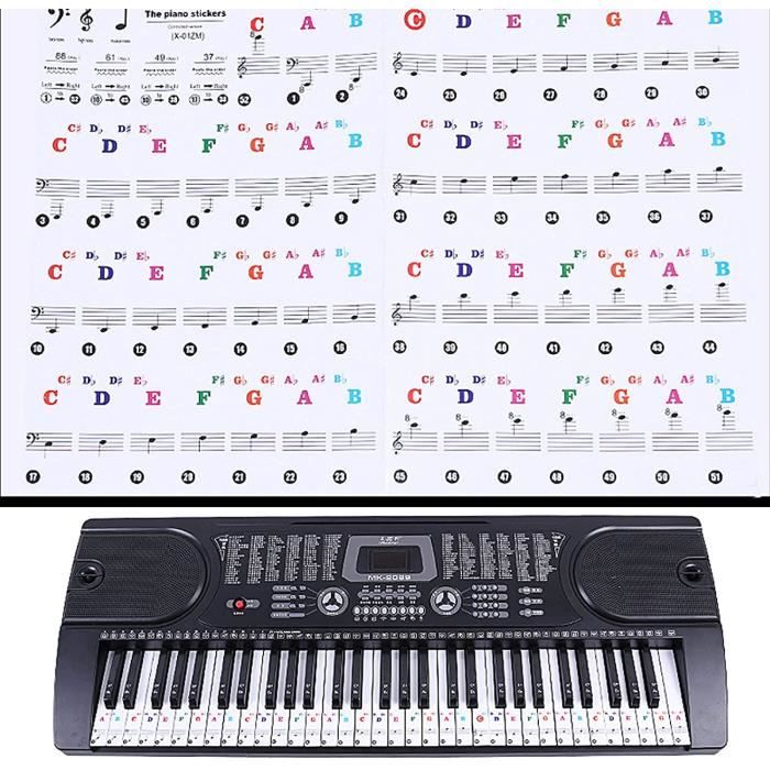 Autocollants pour clavier de piano, Autocollants pour notes de piano Autocollants pour clavier de piano, Autocollants pour notes de piano