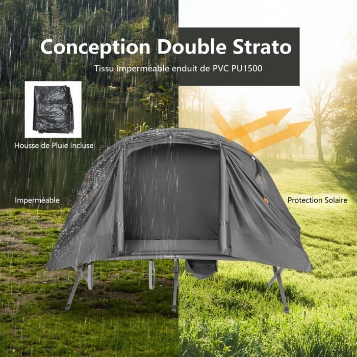GOPLUS Lit de Camping pour 1 Personne,Tente Pliable avec Lit
