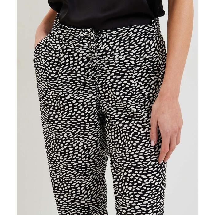 GRAIN DE MALICE Pantalon fluide imprime femme Black Cdiscount Pret a Porter