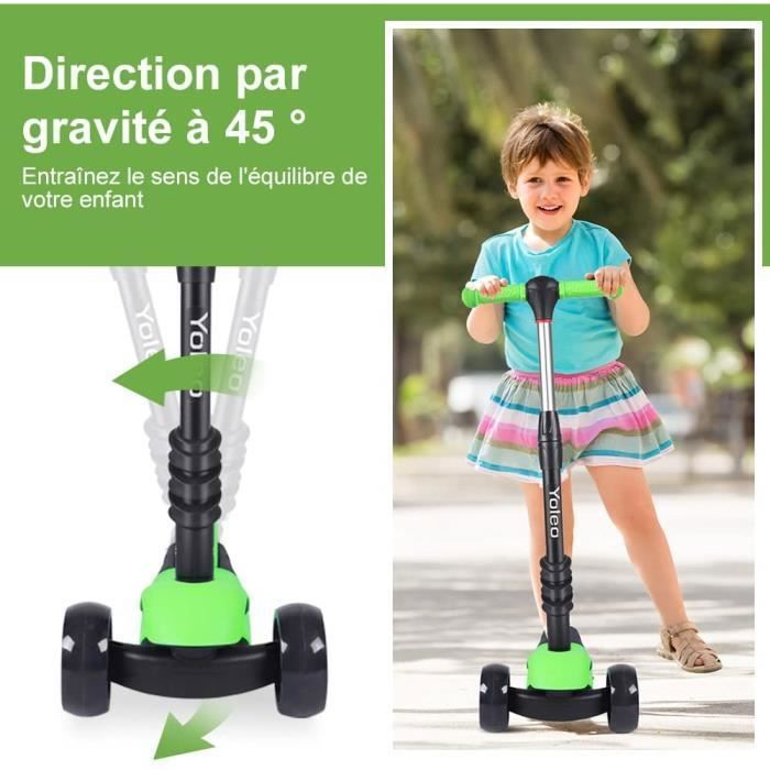 Trottinette 3 En 1 Pour Enfants Avec Siège Amovible Et Roues LED Lumineuses - Réglable Dès 2 Ans