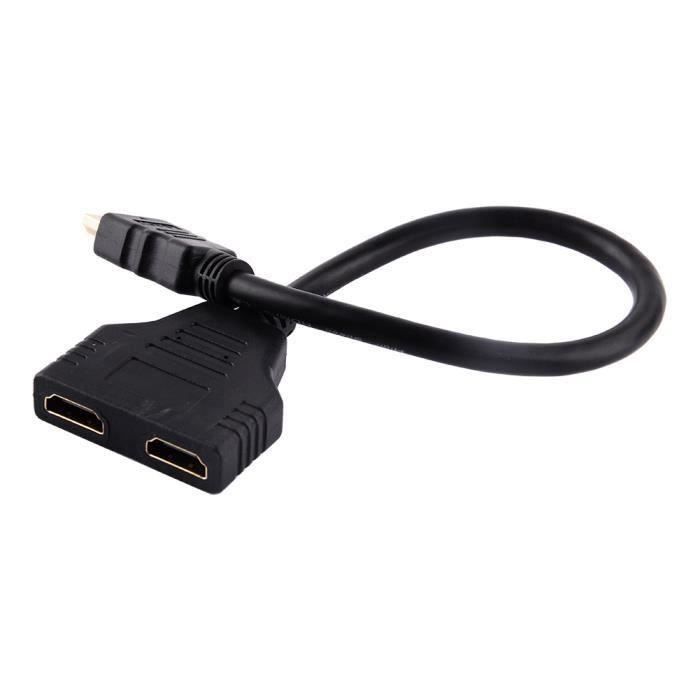 2 X Adaptateur Prise HDMI Mâle vers Double HDMI Femelle Multiprise hdmi  switch - Cdiscount TV Son Photo