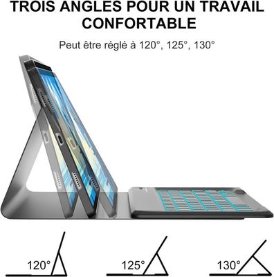 Coque Clavier Rétroéclairé Pour Lenovo Tab P12 12.7 Pouces 2023 - AZERTY Français - Support Stylet Intégré