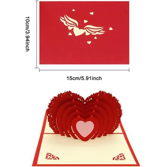 3D pop up carte de vœux pour ST VALENTIN, amoureux, couple, de mariage,  datant, anniversaire (de cœur à cœur) - Cdiscount Beaux-Arts et Loisirs  créatifs