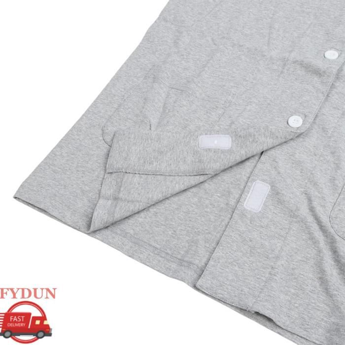 Chemise Post-opératoire Pour Femme - Ouverture Par Pressions, Manches Courtes, Confortable - 3