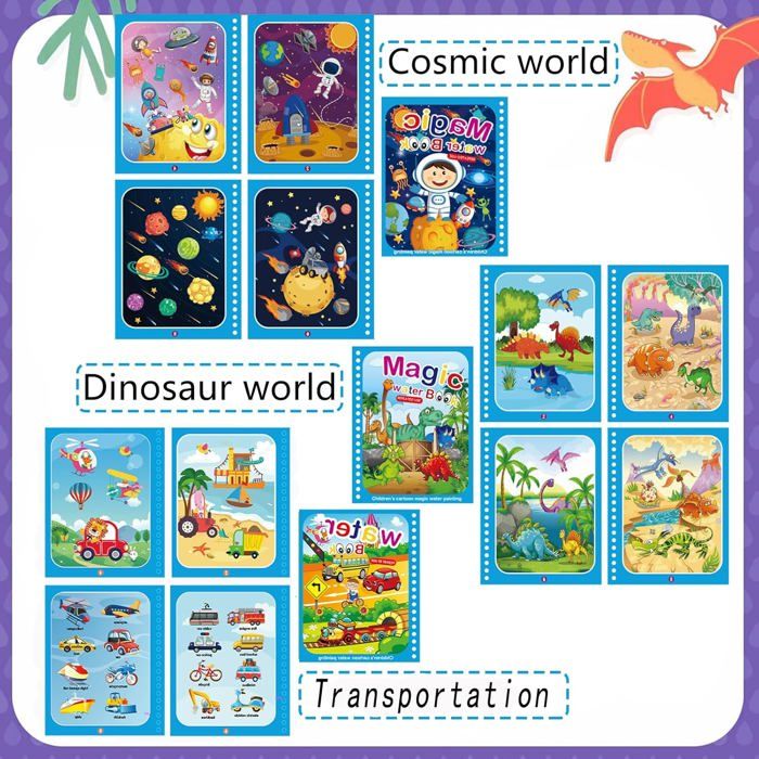 Livre De Coloriage Magique Montessori À L'Eau Réutilisable, Jouets De