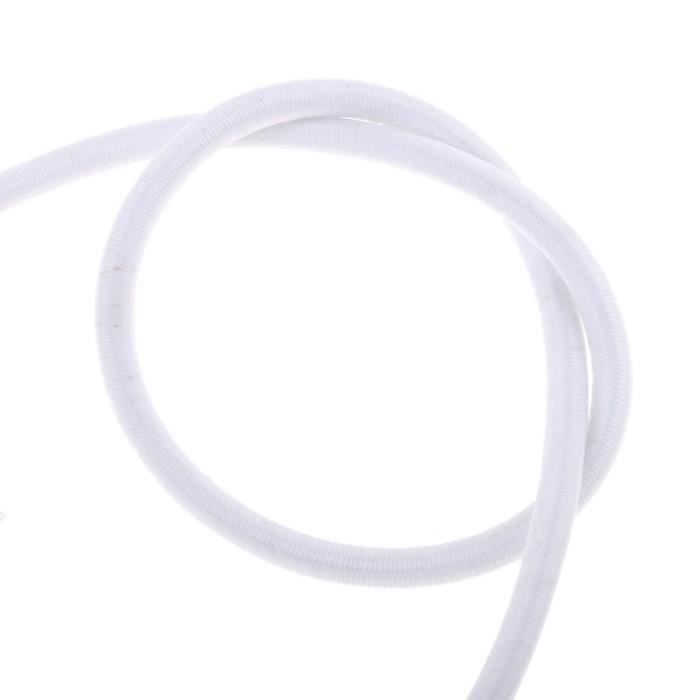 Tendeur Élastique Noir 5mm X 12m VEGCOO - Corde Caoutchouc Avec 12 Manchons Pour Bâche Camping Remorque