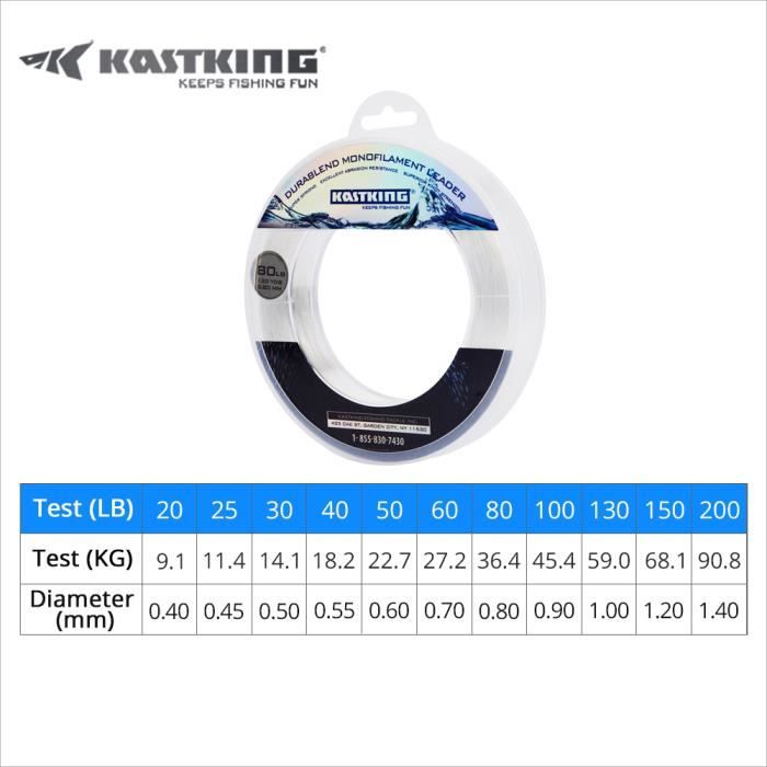 1.20mm-150LB - KastKing – ligne de pêche en Nylon blanc, fil Monofilament  durable, Super solide, faible élast - Cdiscount Sport