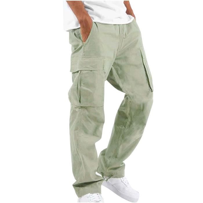 Minetom Pantalon Cargo Slim Homme Printemps et Automne Casual Pantalons  Jogging Cordon de Serrage Baggy Style Pants Vert - Cdiscount Prêt-à-Porter