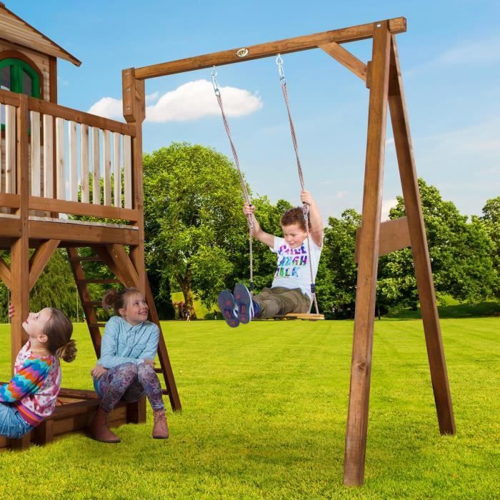 AXI Liam Maison Enfant Avec Bac à Sable, Balançoire Et Toboggan – Bois FSC – Aire De Jeux Extérieure 3 Ans+