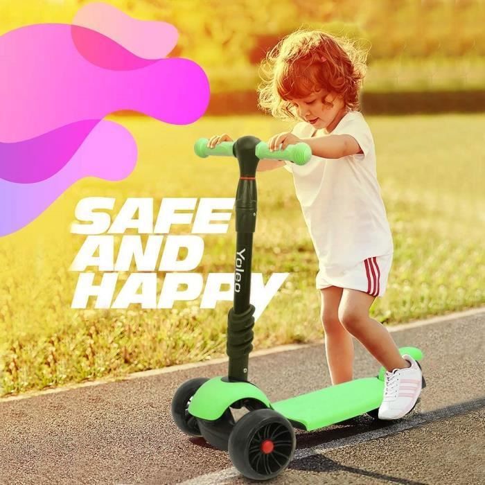 Trottinette 5 en 1 avec Siège Amovible pour Enfant - Rose - Hauteur