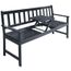 P14 Banc De Jardin Avec Table Escamotable Bois D Acacia Gris