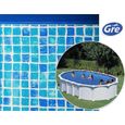 Liner imitation mosaïque pour piscine hors sol ovale Gre Pool - 8 x 4,70 x 1,32 m - PVC 50/100 ème - Bleu-0