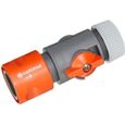 GARDENA Raccord régulateur – Compatible tuyaux Ø13mm & Ø15mm – Réglage débit & pression – Résistant gel – Garantie 5 ans (2942-20)-0