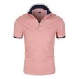 Polo Homme  Manche Courte Casual Fit Vetement XD44 rose-0