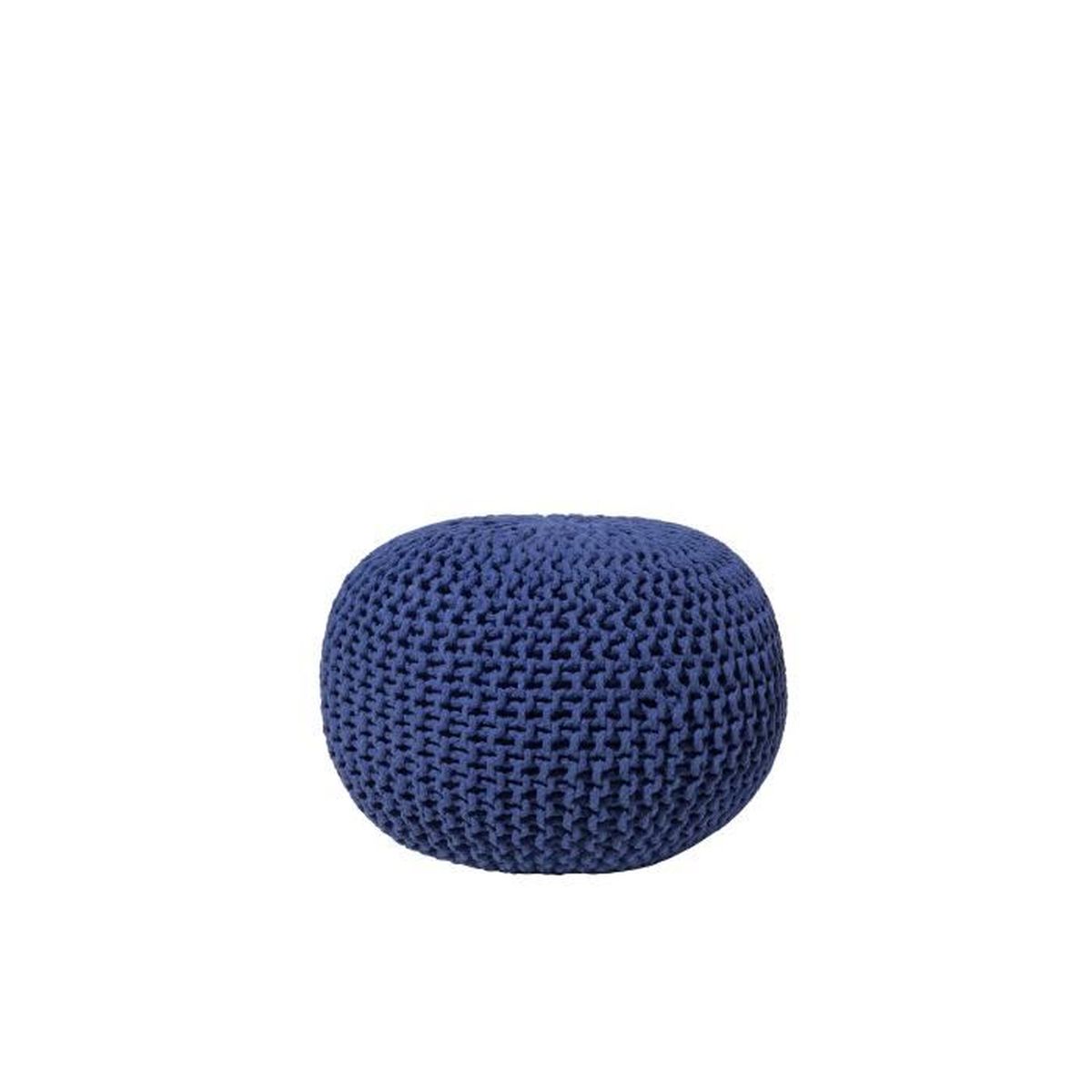 Pouf Beliani Tondo In Cotone Viola, 50x35 Cm, Imbottito Con Palline EPS, Portata 120 Kg