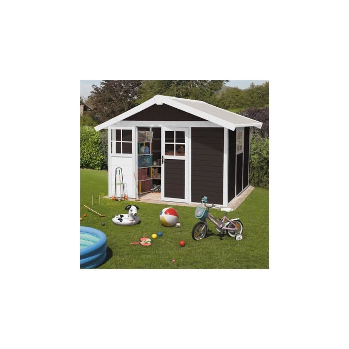 Abri De Jardin Deco 7 5 Grosfillex Kit D Ancrage Moka Fonce Achat Vente Abri Jardin Chalet Abri De Jardin Deco 7 5 Cdiscount
