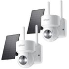 2pcs ieGeek 360° 2K Camera Surveillance WiFi Extérieure sans Fil, Camera Exterieur Solaire, Vision Nocturne Couleur, PIR Détection