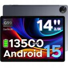 DOOGEE Tab E3 Max Tablette Android 15, Tablette 14 Pouces 2.1K Écran 13500mAh Batterie, 32GB+256GB/TF 2TB, GPS/GMS, Gris