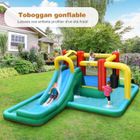 DREAMADE Château Gonflable pour Enfant, Aire de Jeux Gonflable avec Zone de Saut, Mur d’Escalade, Toboggan, Piscine, Tunnel&Pendule