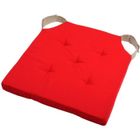 EMINZA Galette de chaise - Duo - Rouge - 38x38 cm - 100% coton - Epaisseur 4 cm