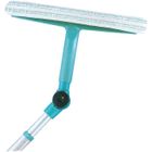 Balai lave vitre 3-en-1 51120 Leifheit, ustensile de nettoyage vitres, manche télescopique 110 à 200 cm, housse microfibre,