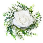 HOBI CENTRE DE TABLE ROSE ET FEUILLAGE 18 CM