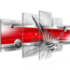 Tableau Décoration Murale 150x75 cm Runa art 008553a Abstrait - 5 Panneaux Deco Toile Prêt à Accrocher - Rouge