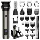 SURKER Kit de Tondeuse à Barbe Hommes Tondeuse à Cheveux Professionnelle Détail Trimmer 7-in-1 Noir