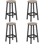 Tabouret de Bar - VASAGLE - Lot de 4 - Siège Haut - Cadre en Métal - Grège et Noir Classique