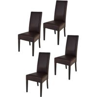 Tommychairs - Set 4 chaises cuisine LUISA robuste structure en bois de hêtre peindré wengè assise et dossier en cuir artificiel