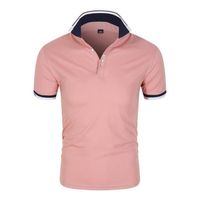 Polo Homme  Manche Courte Casual Fit Vetement XD44 rose