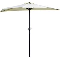 Demi parasol de balcon OUTSUNNY - 5 entretoises acier polyester - 2,6L x 1,35l x 2,3H m - beige