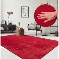 Tapis pour le salon ou de chambre - rouge - 120x160 cm | Rectangulaire | Lavable jusqu'à 30 degrés | Tapis LOFT de The Carpet