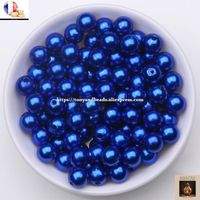 BRICAF- 50 Pièces Ronde en Bleu Foncé pour Bracelets, 8mm perles pour Bijoux, Décoration, Art