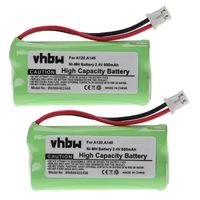 vhbw 2x Batteries compatible avec Siemens Gigaset A150, A16, A140 blanc, A145, A160, A165 téléphone fixe sans fil (800mAh, 2,4V,