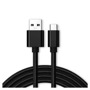 CÂBLE TÉLÉPHONE Cable USB-C pour Xiaomi Poco X3 NFC -Xiaomi Poco X3 Pro-Xiaomi Mi 10T Lite 5G - Nylon Noir 1 Mètre - Yuan Yuan