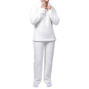 Pantalon De Pyjama Femme En Polaire - Uni, Avec 2 Poches, Confortable Pour L'hiver Et Le Sommeil - 9