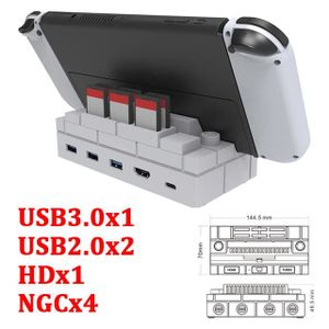 SUPPORT CONSOLE Blanc B - Station d'accueil Portable pour Nintendo Switch, OLED, USB C vers HDMI, convertisseur de poignée