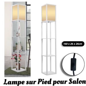 Artthys Lampadaire avec étagère en bois Éclairage intérieur 1,6 m Lampadaire en bois avec étagères pour chambre à coucher et salon Blanc Artthys Lampadaire avec étagère en bois Éclairage intérieur 1,6 m Lampadaire en bois avec étagères pour chambre à coucher et salon Blanc