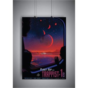 AFFICHE - POSTER Poster Affiche TRAPPIST NASA SPACE TRAVEL RETRO - 