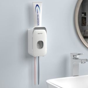 PORTE SECHE-CHEVEUX Accessoires salle de bain,Porte brosse à dents-dentifrice Distributeur de dentifrice pratique, brosse à - Type Gray-Set