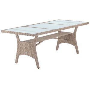 TABLE DE JARDIN  Table de jardin polyrotin avec compartiment plaque