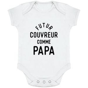 BODY body bébé | Cadeau imprimé en France | 100% coton | Futur couvreur comme papa