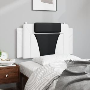 COUSSIN KIT Coussin de tête de lit noir et blanc 100 cm similicuir - SALALIS - MPW15869