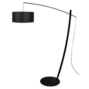 LAMPADAIRE CAVALAIRE-Lampadaire arqué métal  noir Abat-jour: cylindre tissu noir 1 ampoule E27 urbain P44xD44xH200cm